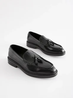Black Chunky Tassel Loafers