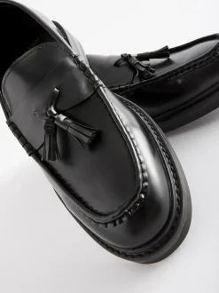 Black Chunky Tassel Loafers