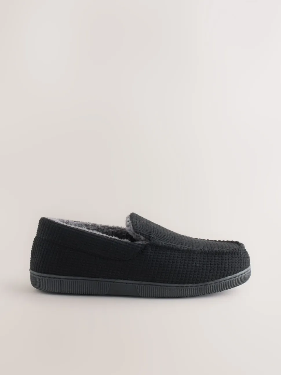 Black Closed Back Textured Slippers