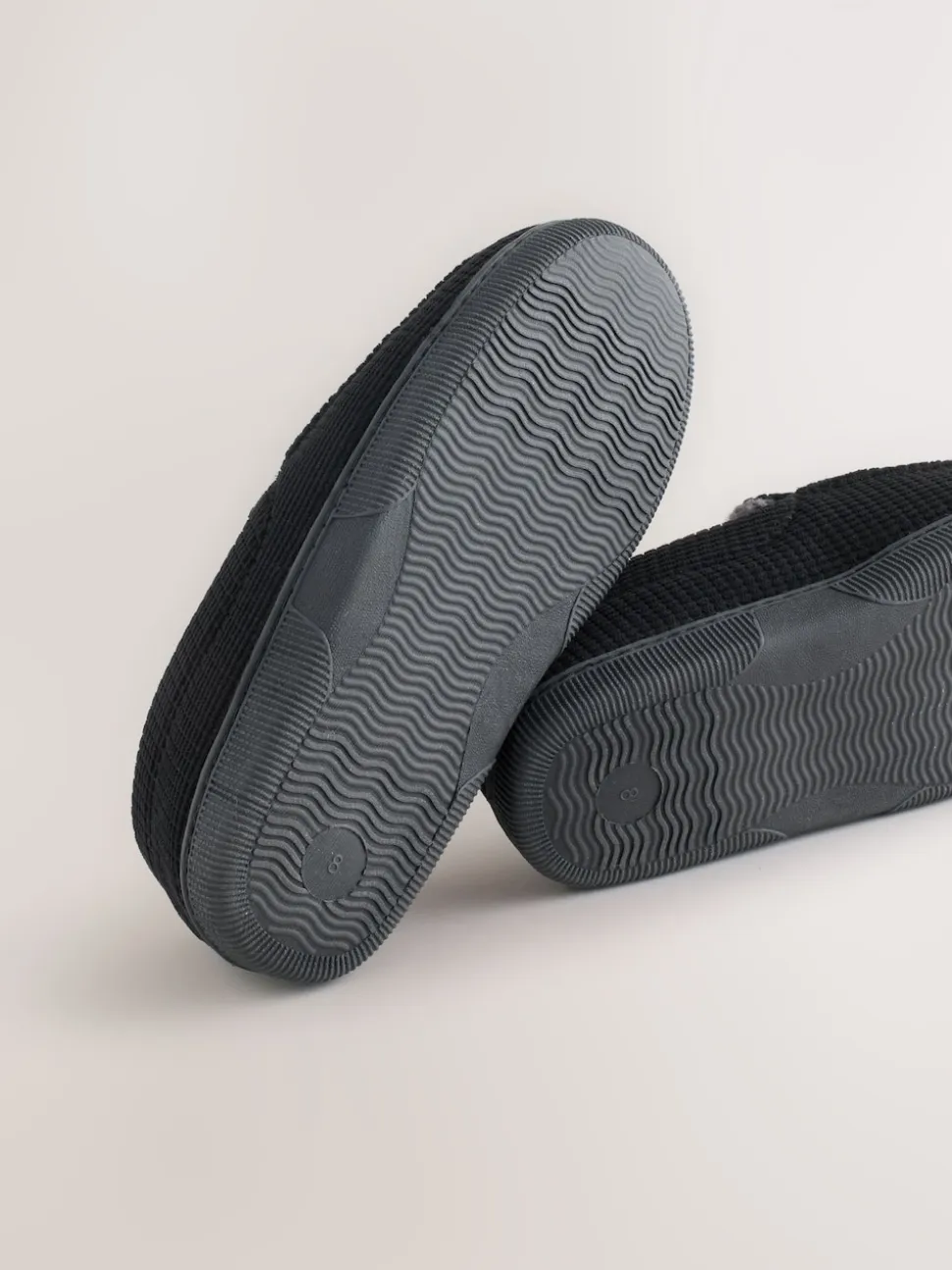 Black Closed Back Textured Slippers