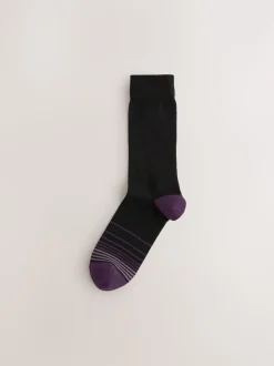 Black Colour Ombre 7 Pack Cotton Rich Socks