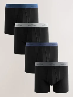Black Comfort Soft 4 pack Signature A-Fronts Boxers