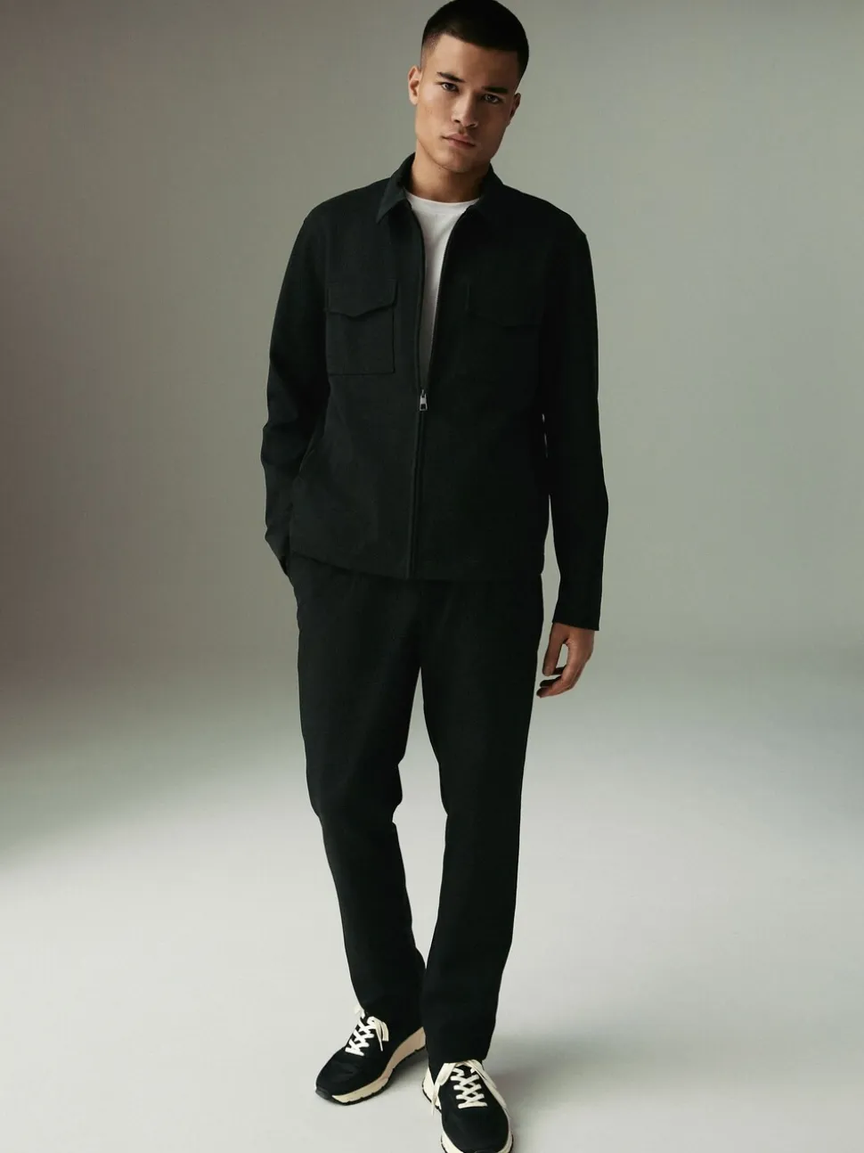 Black Co-ord Jersey Jacket & Trousers 2 Pack Set