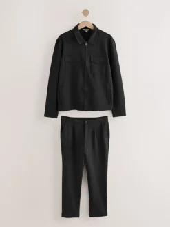 Black Co-ord Jersey Jacket & Trousers 2 Pack Set