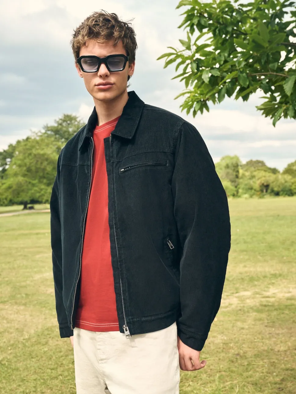 Black Corduroy Borg Lined Jacket