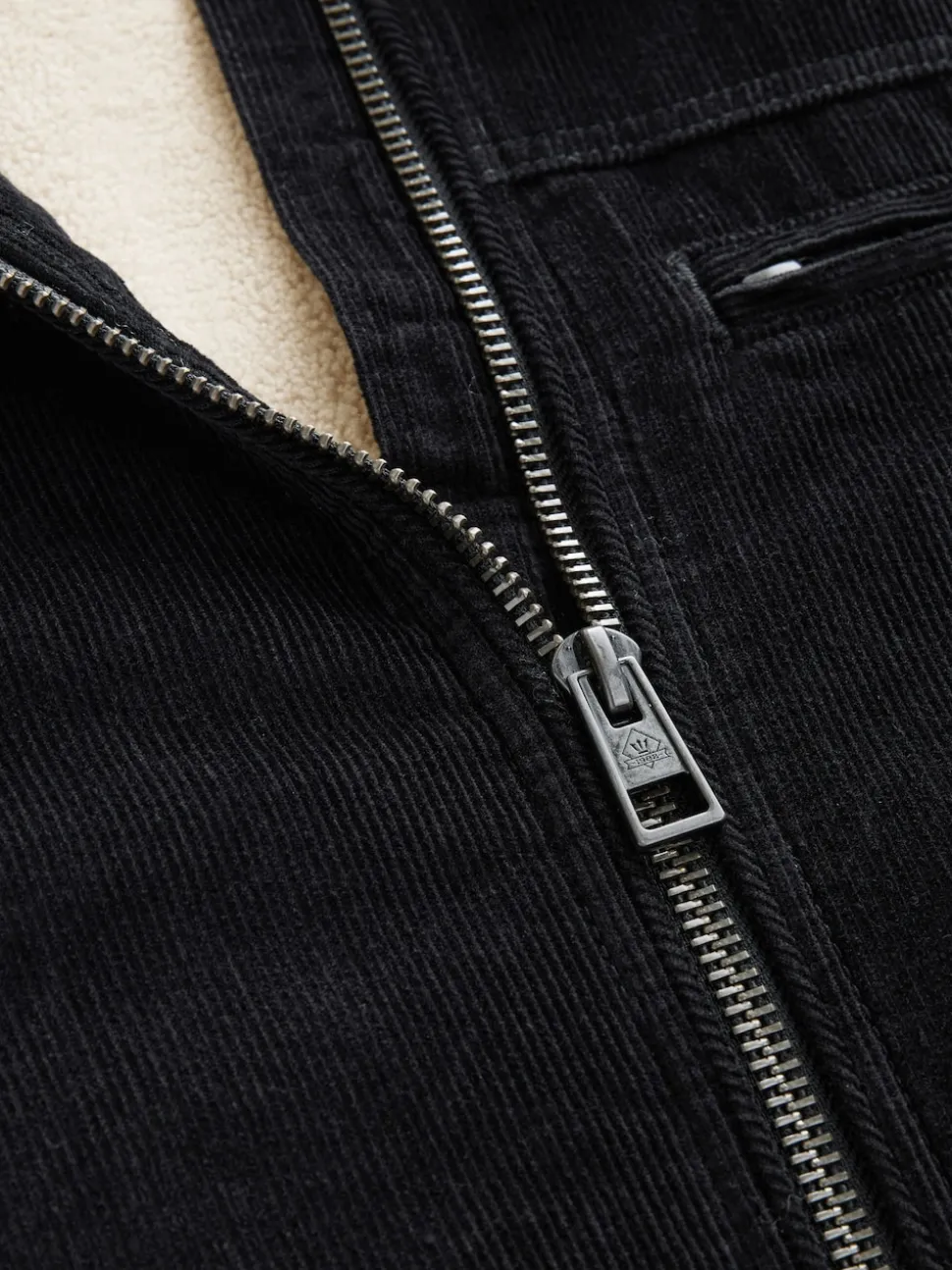 Black Corduroy Borg Lined Jacket