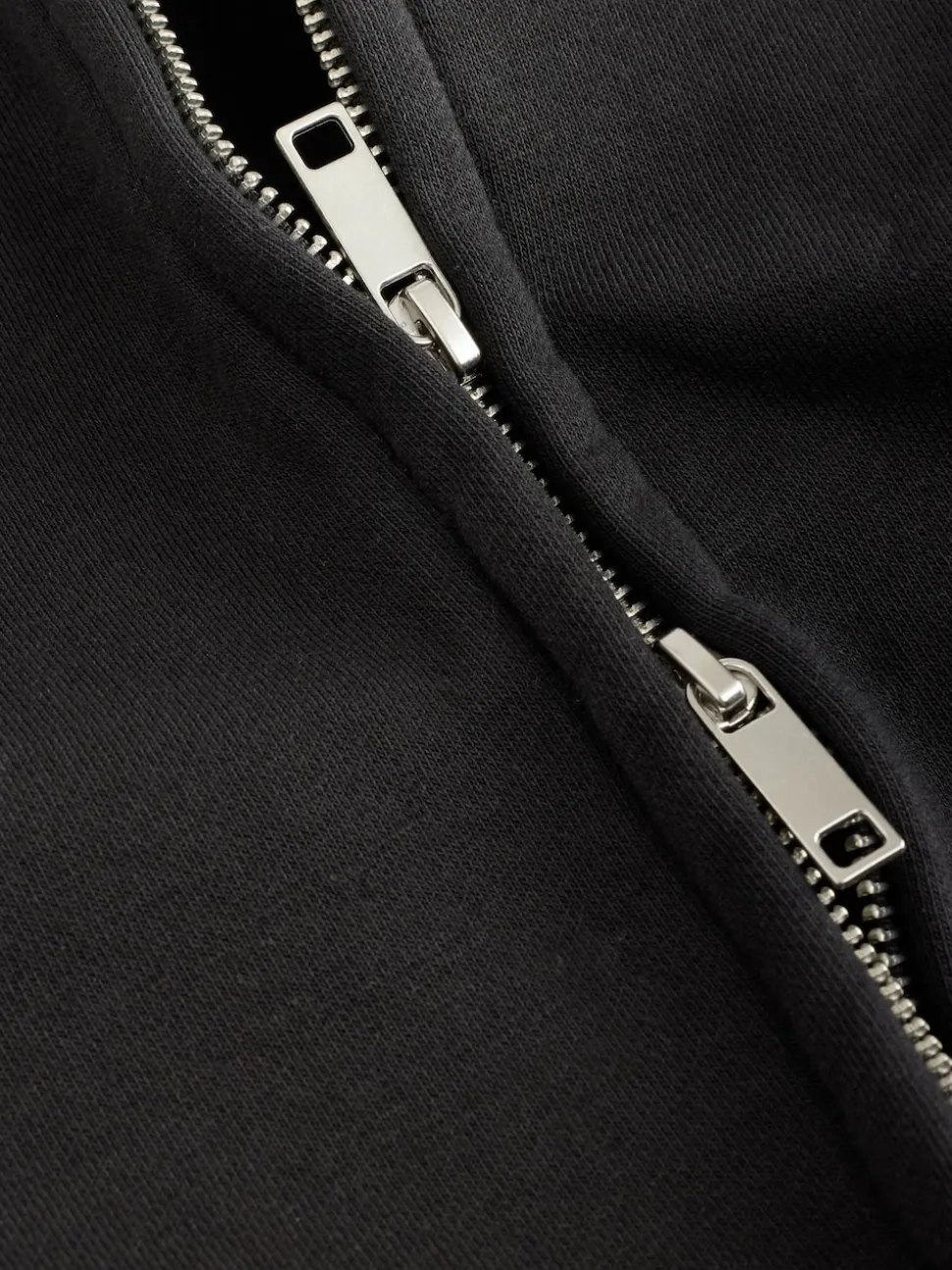 Black Cotton Rich Jersey Full Zip Funnel Neck Sweatshirt