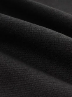 Black Cotton Rich Jersey Full Zip Funnel Neck Sweatshirt