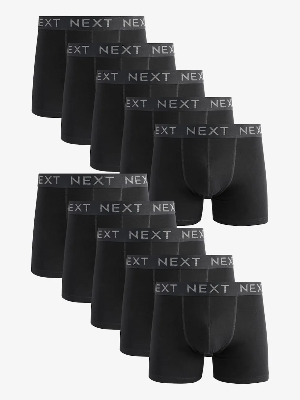 Black Cotton Rich Trunk Boxers 10 Pack