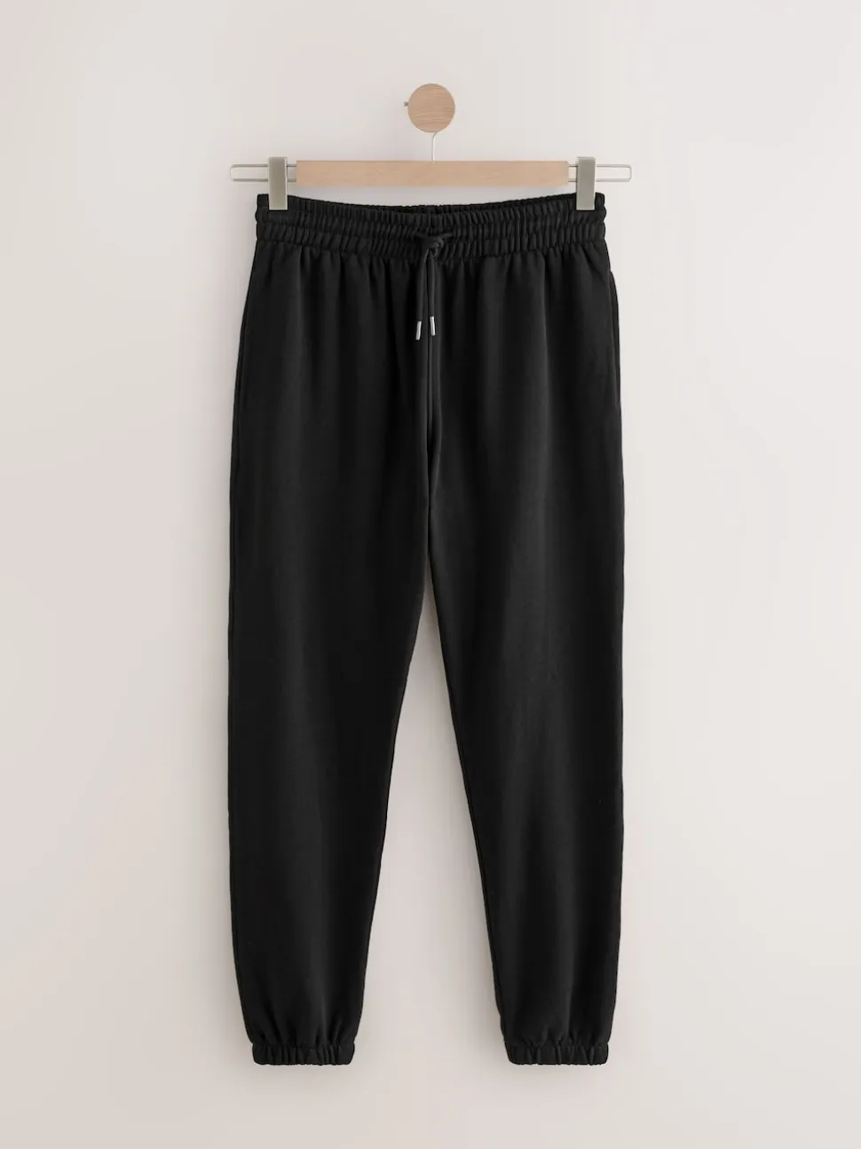 Black Cuffed Brushback Heavyweight Open Joggers