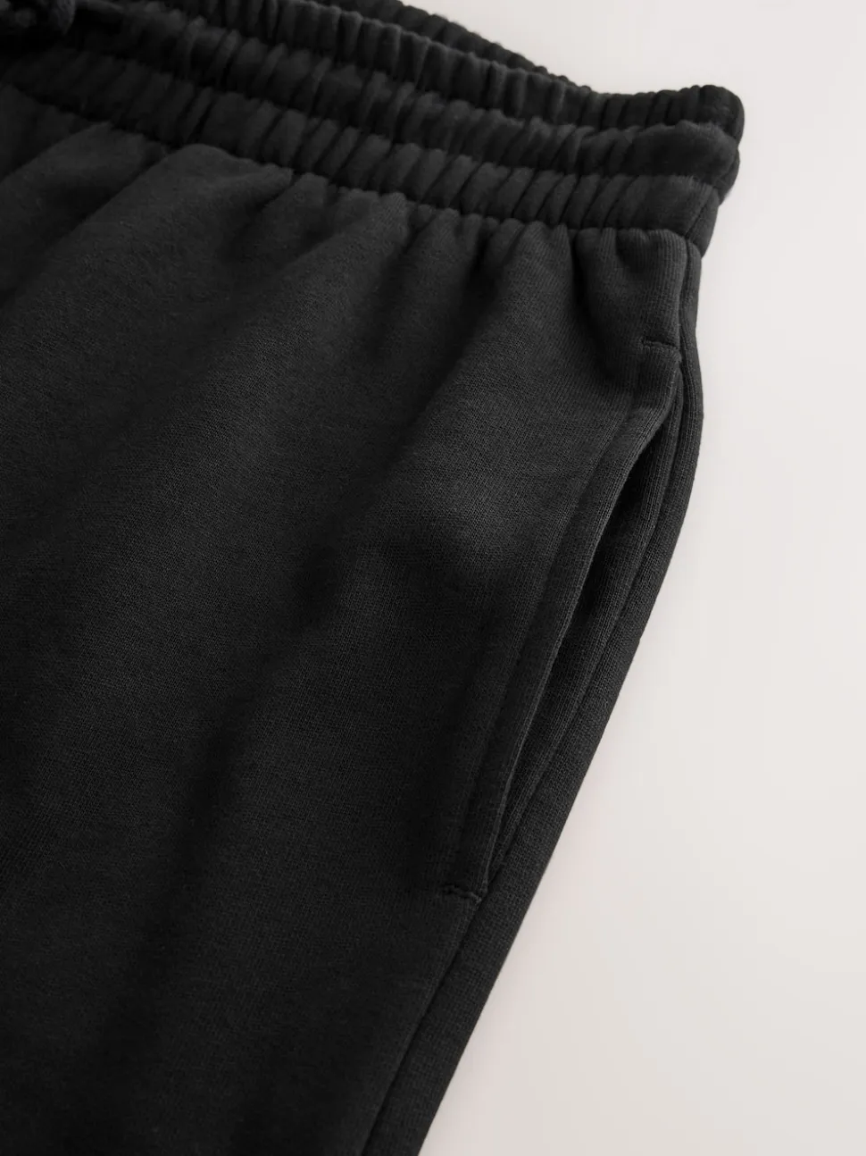 Black Cuffed Brushback Heavyweight Open Joggers