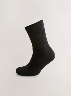 Black Cushioned Sole Sports Socks 10 Pack