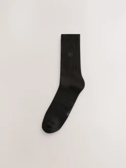 Black Cushioned Sole Sports Socks 10 Pack