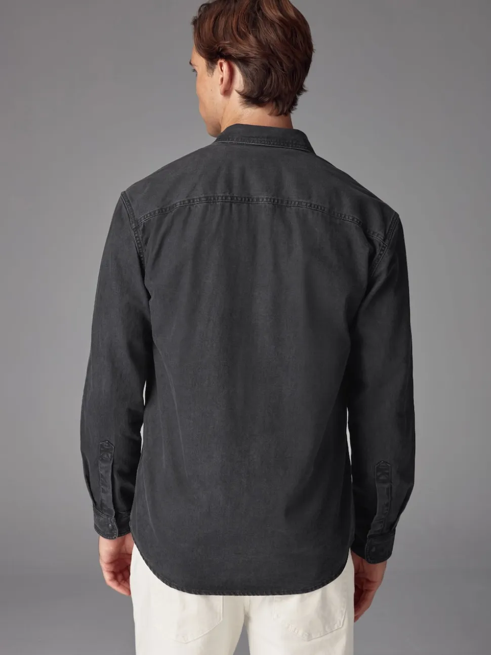 Black Denim Western 100% Cotton Long Sleeve Shirt
