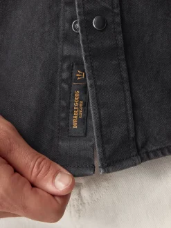Black Denim Western 100% Cotton Long Sleeve Shirt