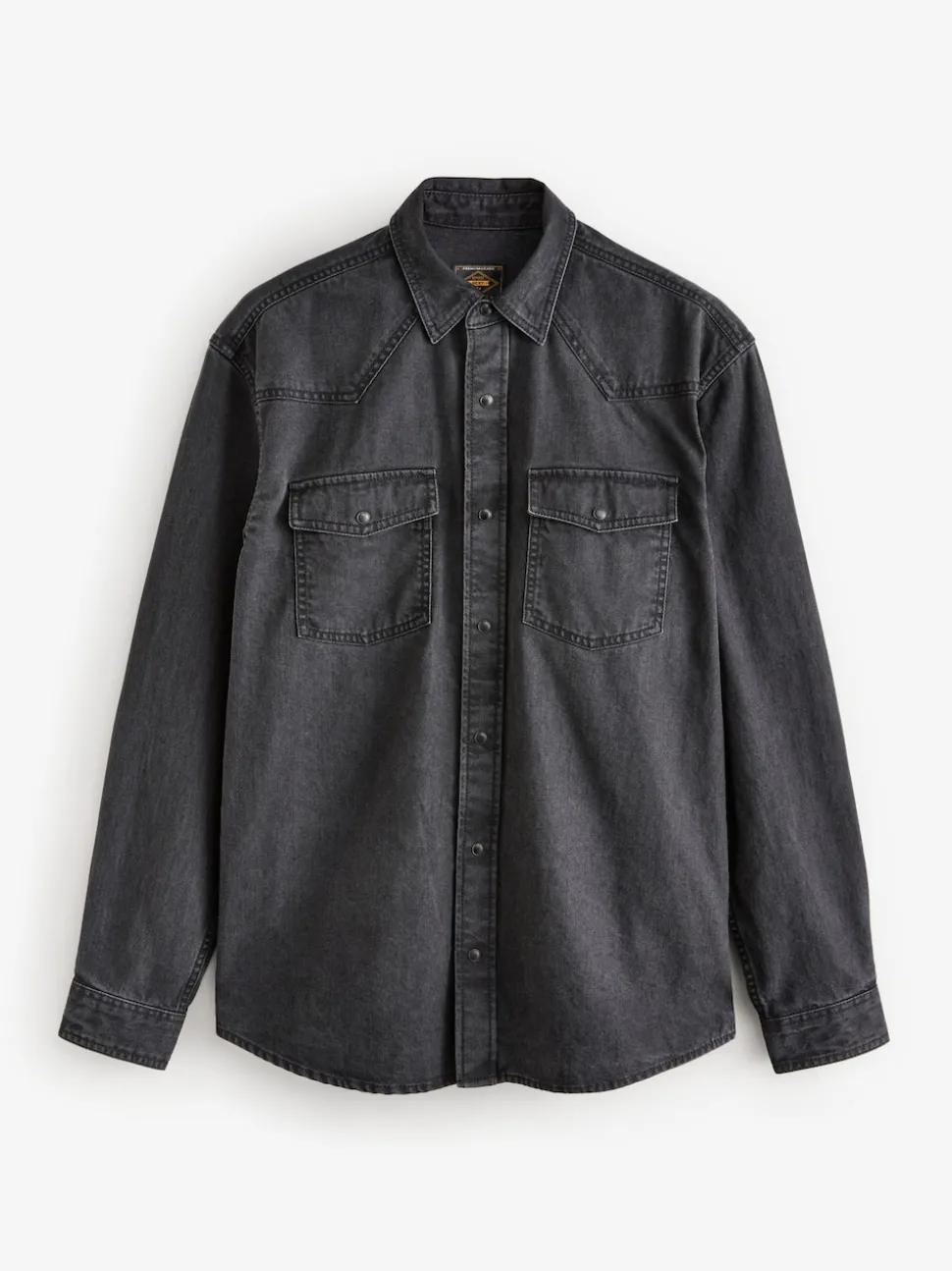 Black Denim Western 100% Cotton Long Sleeve Shirt