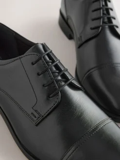Black Derby Toe Cap Shoes