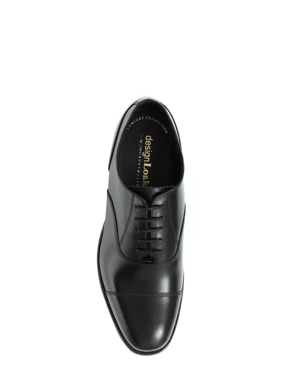 Black Design Loake by Comanche Wide Fit Goodyear Welted Leather Oxford Shoes