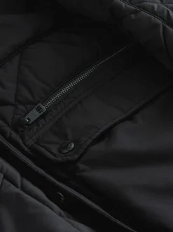 Black Diamond Quilted Shower Resistant Biker Jacket