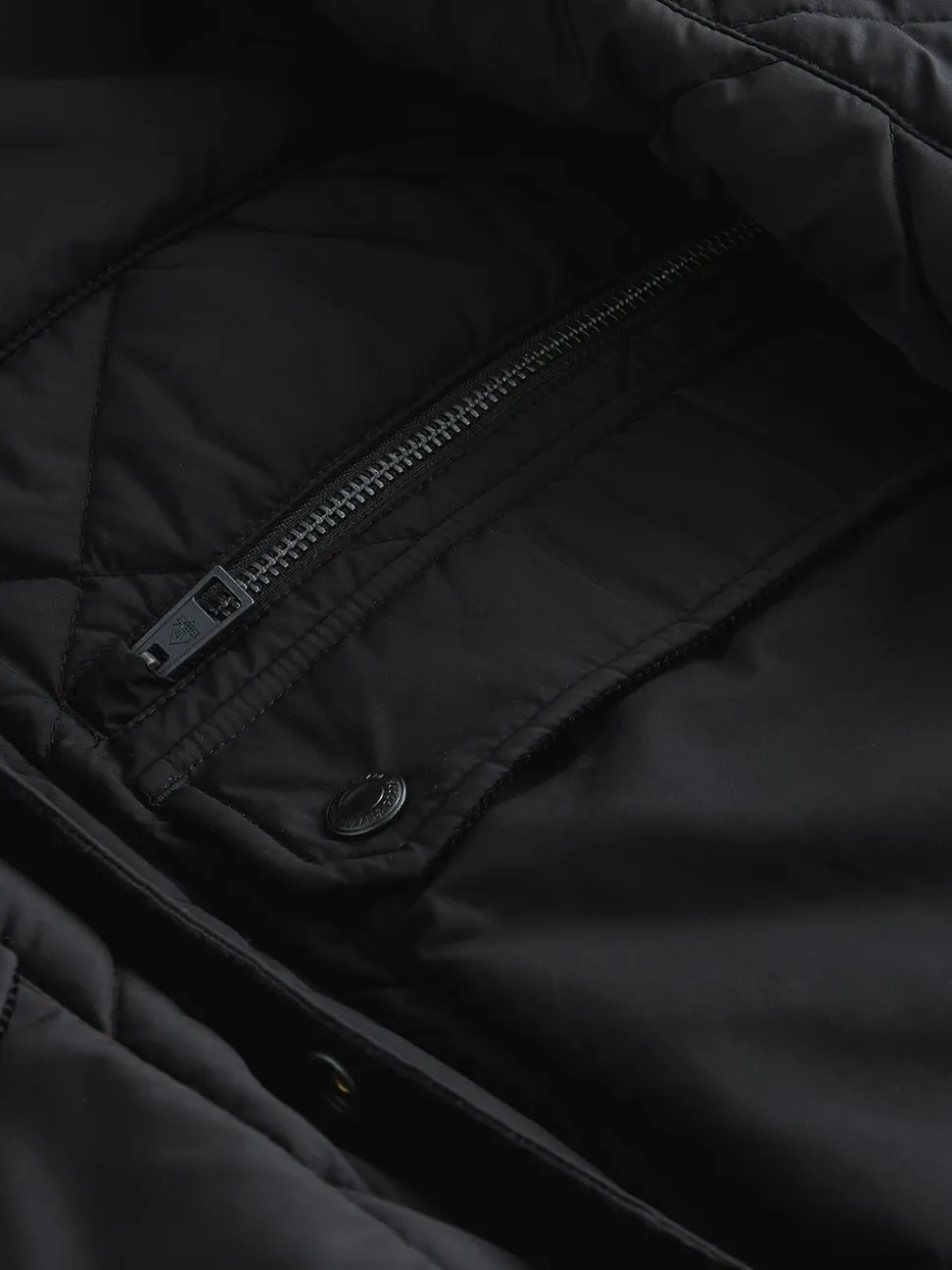 Black Diamond Quilted Shower Resistant Biker Jacket