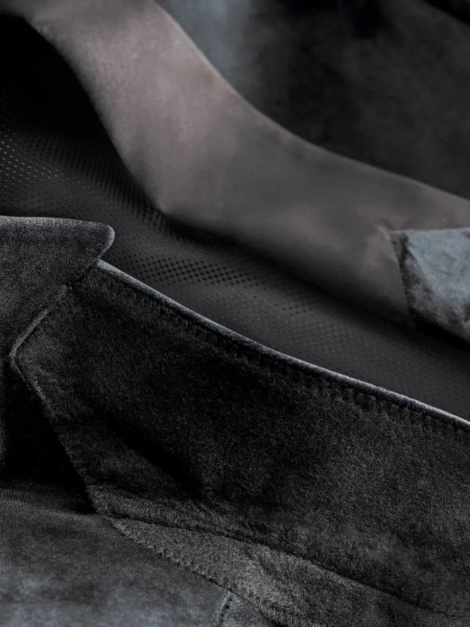 Black Double Breasted Slim Fit Velvet Blazer