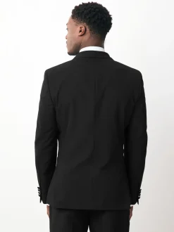 Black Double Breasted Tuxedo Suit Jacket