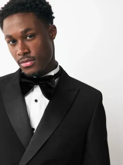 Black Double Breasted Tuxedo Suit Jacket
