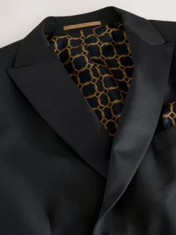 Black Double Breasted Tuxedo Suit Jacket