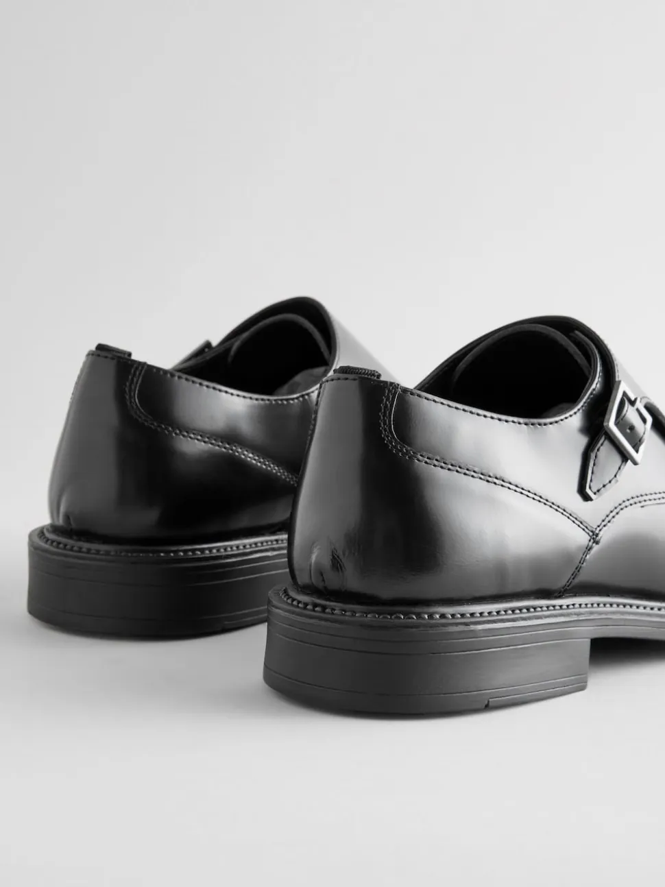 Black Double Monk Shoes