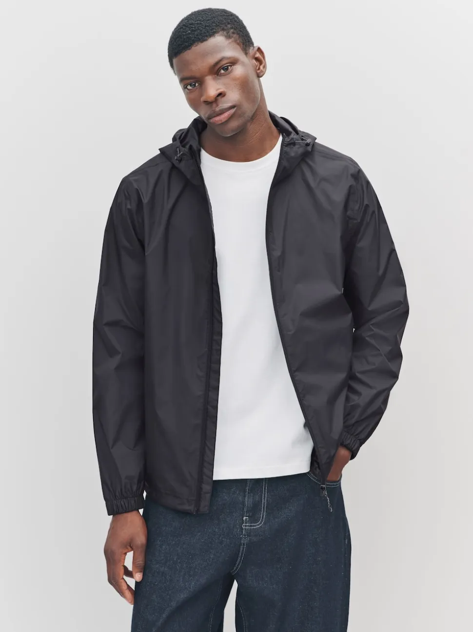 Black DryTech Lightweight Waterproof Packable Jacket