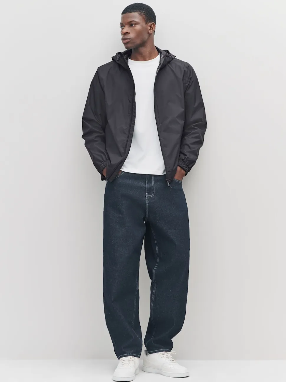 Black DryTech Lightweight Waterproof Packable Jacket