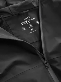 Black DryTech Waterproof Hooded Jacket