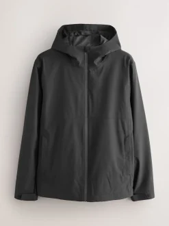 Black DryTech Waterproof Hooded Jacket