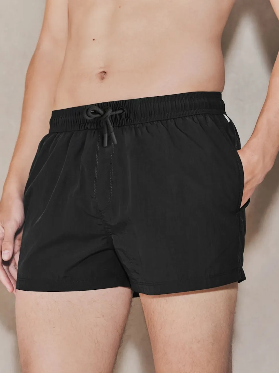 Black EDIT Cropped Swim Shorts