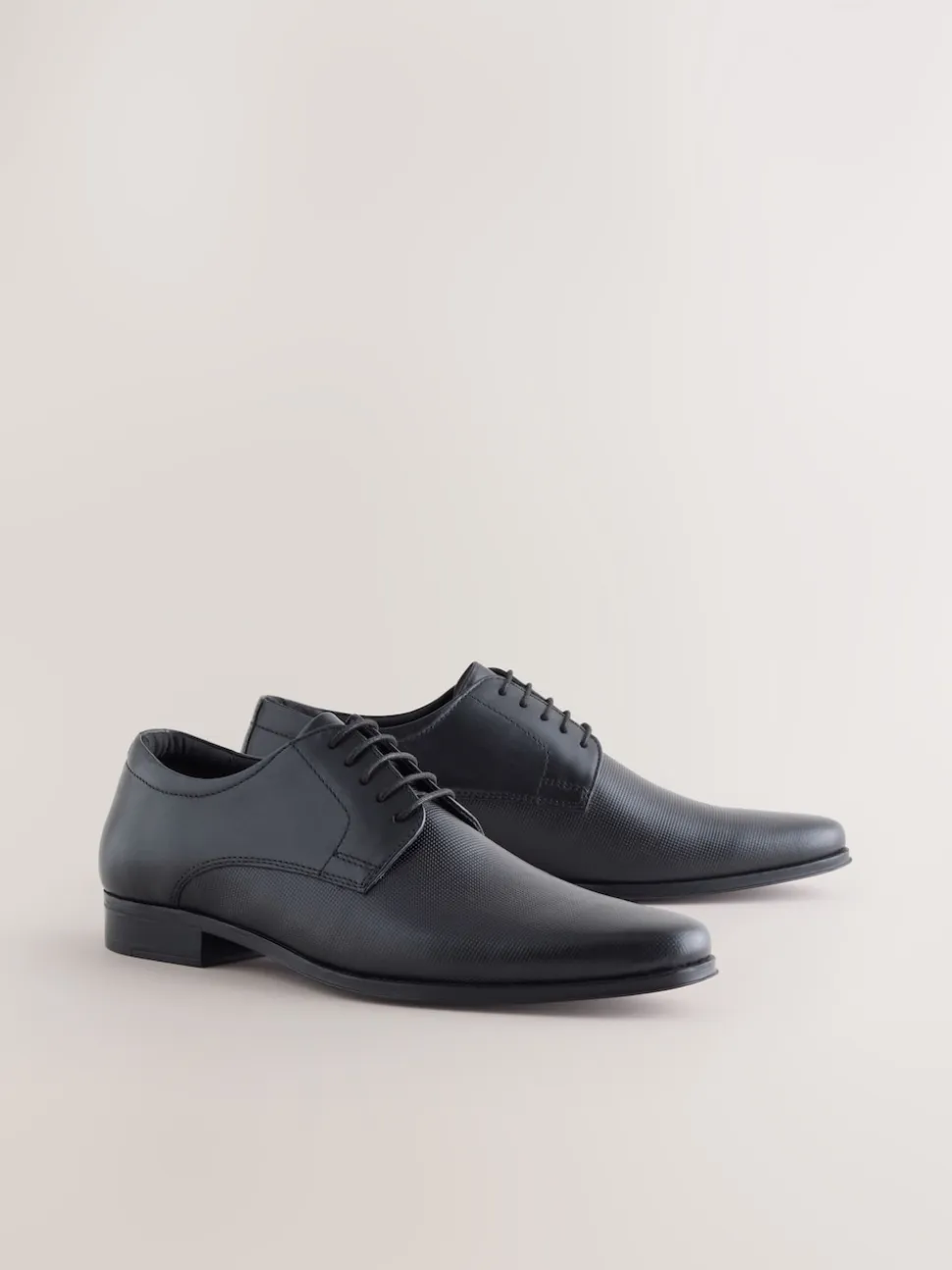 Black Embossed Derby Shoes