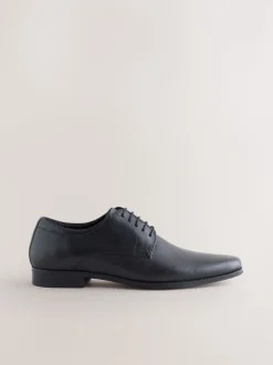 Black Embossed Derby Shoes