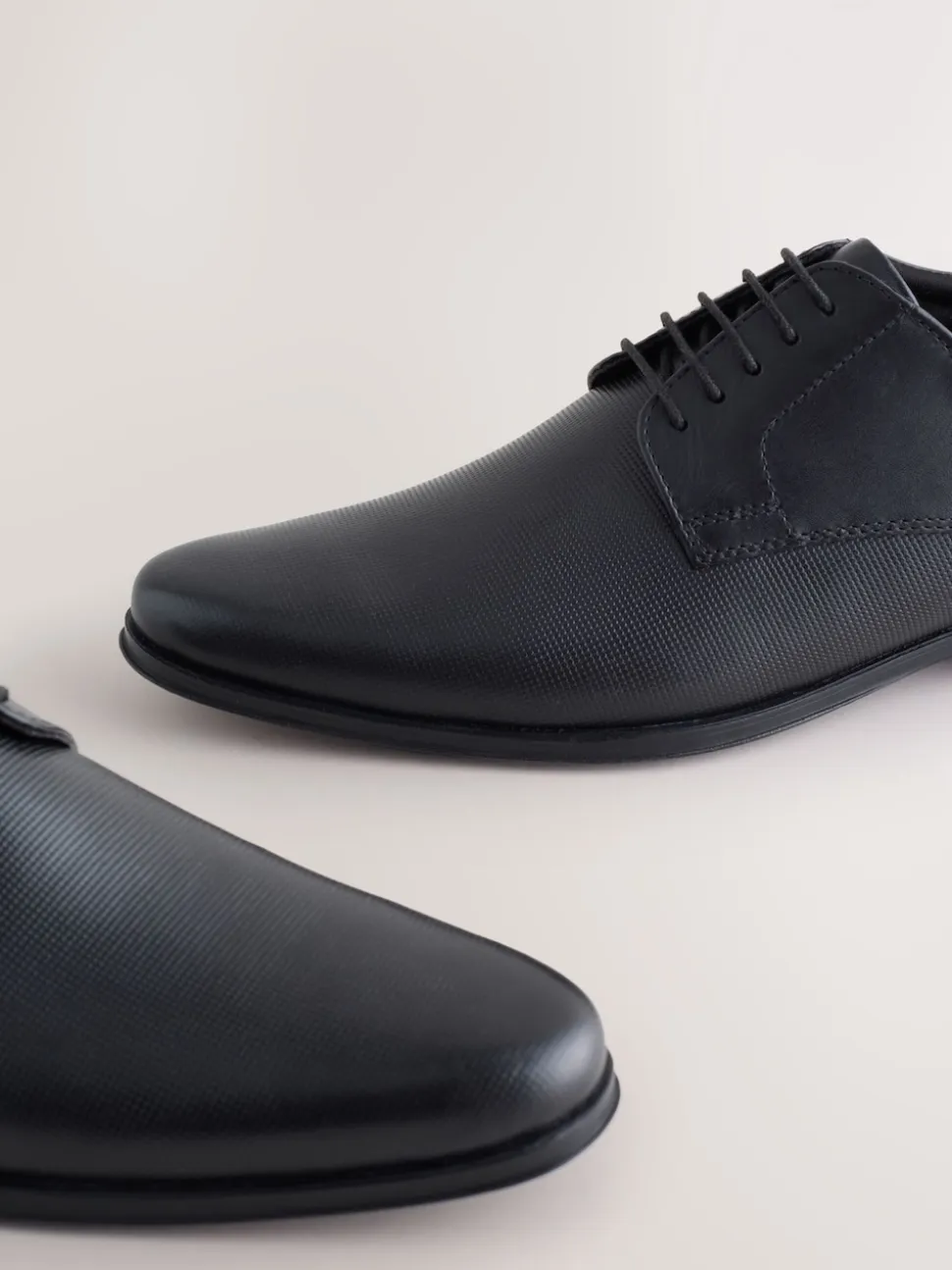 Black Embossed Derby Shoes