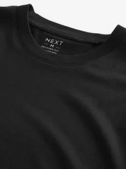 Black Essential Cotton T-Shirts Relaxed Fit 5 Pack