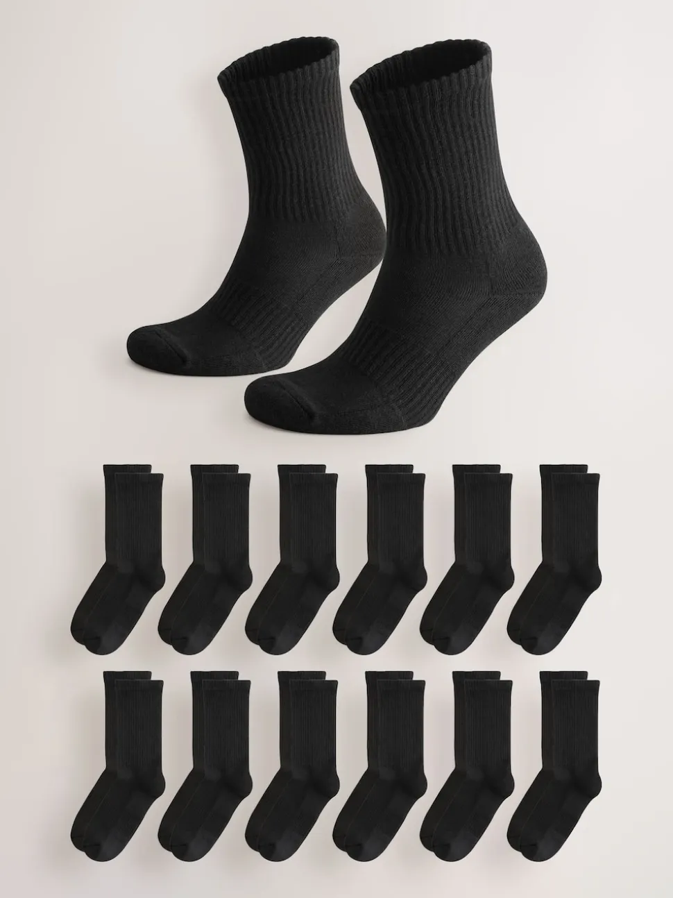 Black Essential Sports Socks 12 Pack
