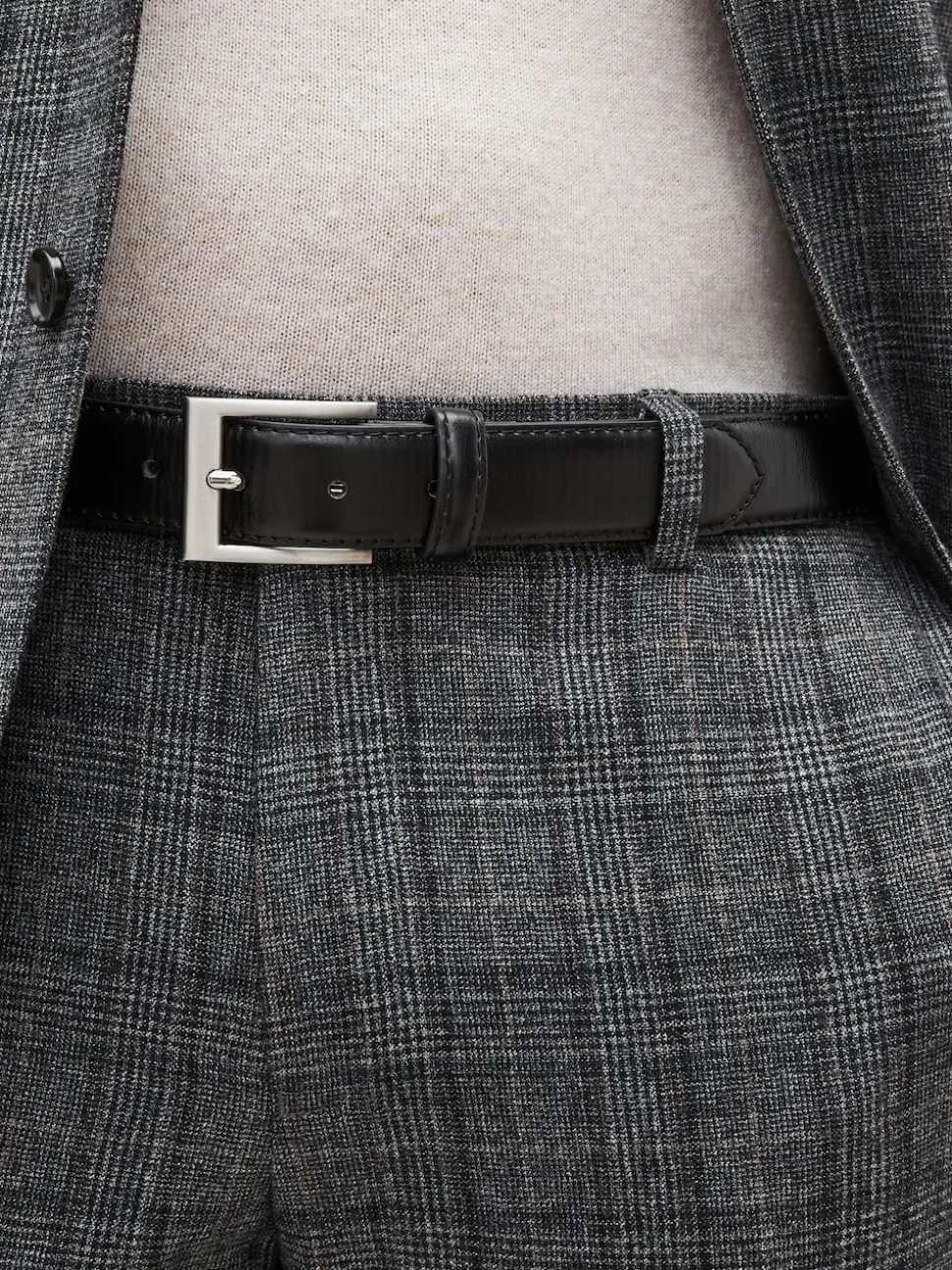 Black Faux Leather Belt