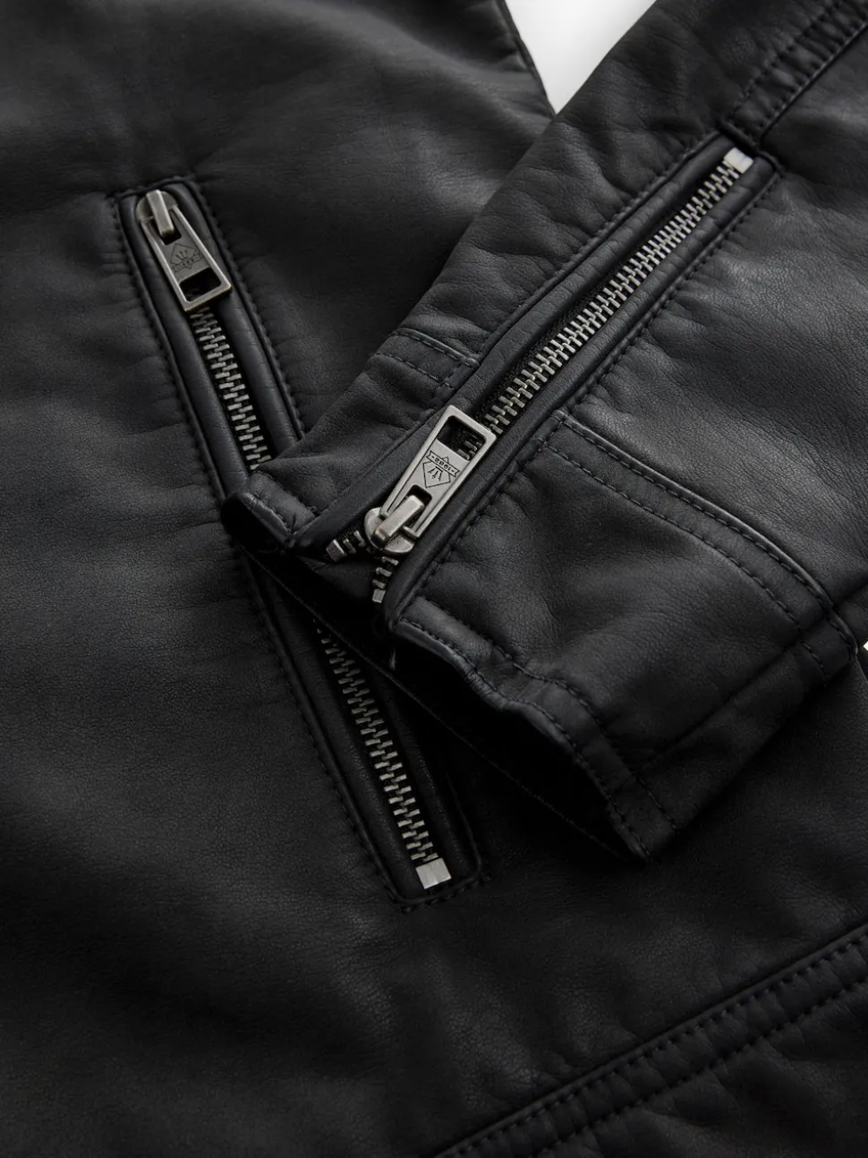 Black Faux Leather Biker Jacket