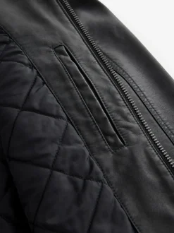 Black Faux Leather Biker Jacket