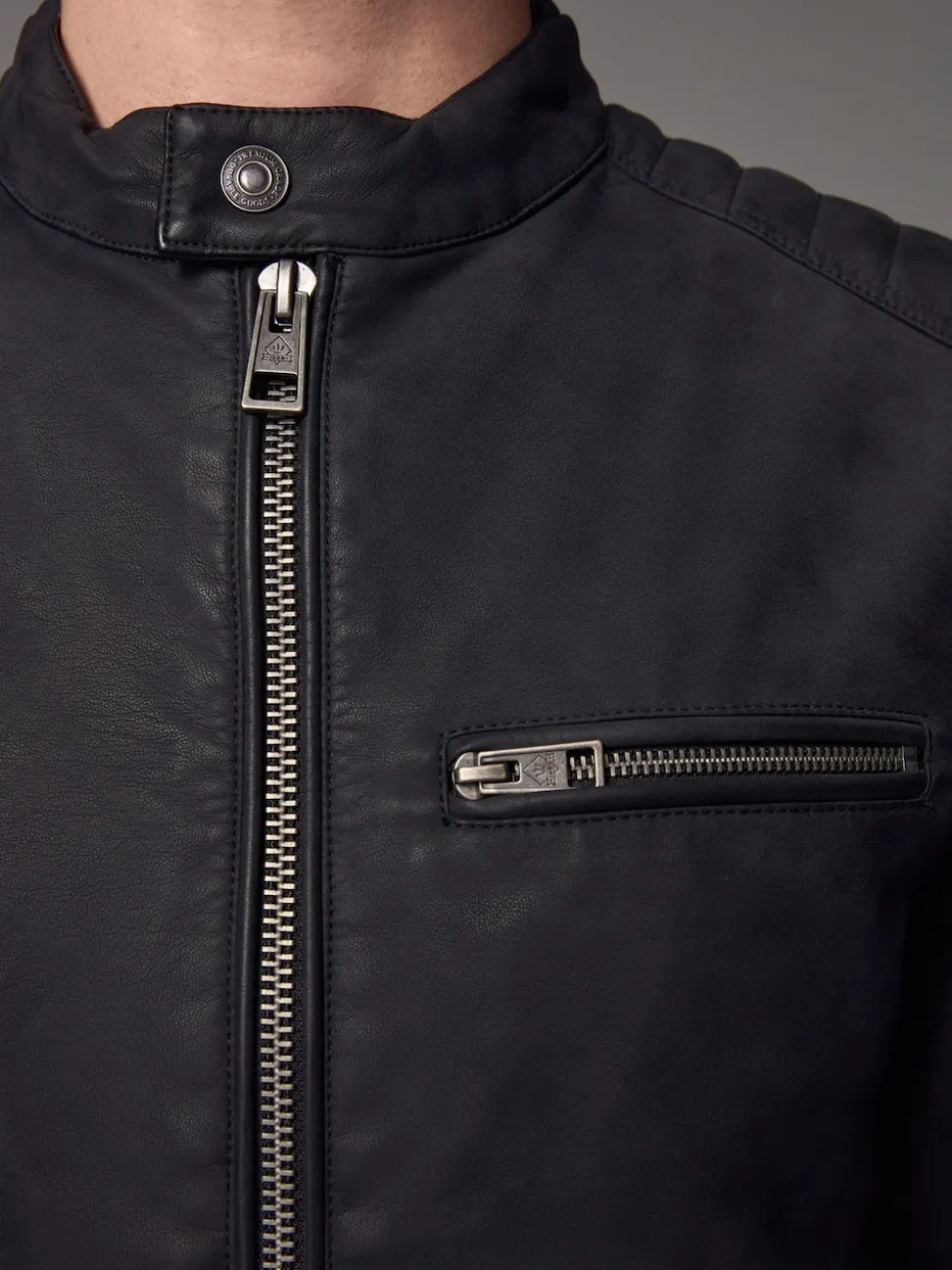 Black Faux Leather Biker Jacket