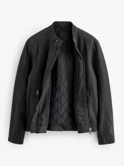 Black Faux Leather Biker Jacket