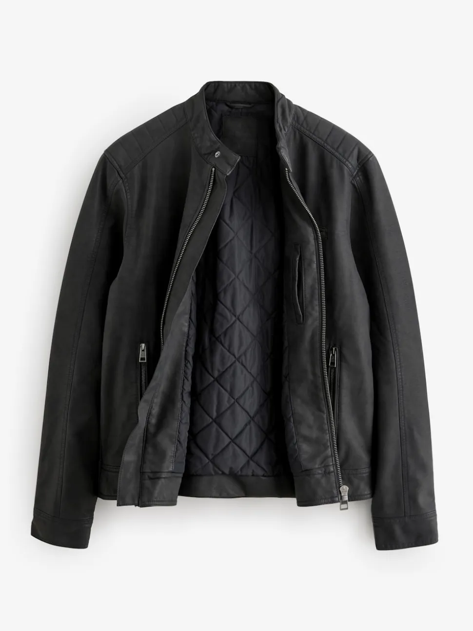 Black Faux Leather Biker Jacket