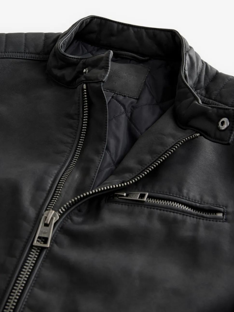 Black Faux Leather Biker Jacket