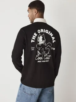 Black Felix Cat Rugby Shirt