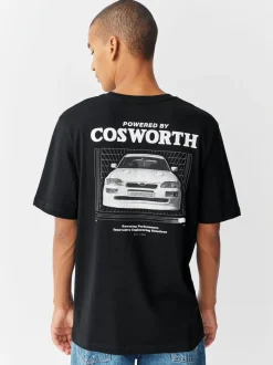 Black Ford Cosworth Hot Hatch Car Graphic T-Shirt