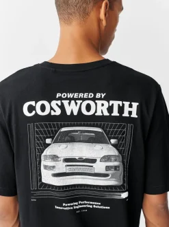 Black Ford Cosworth Hot Hatch Car Graphic T-Shirt