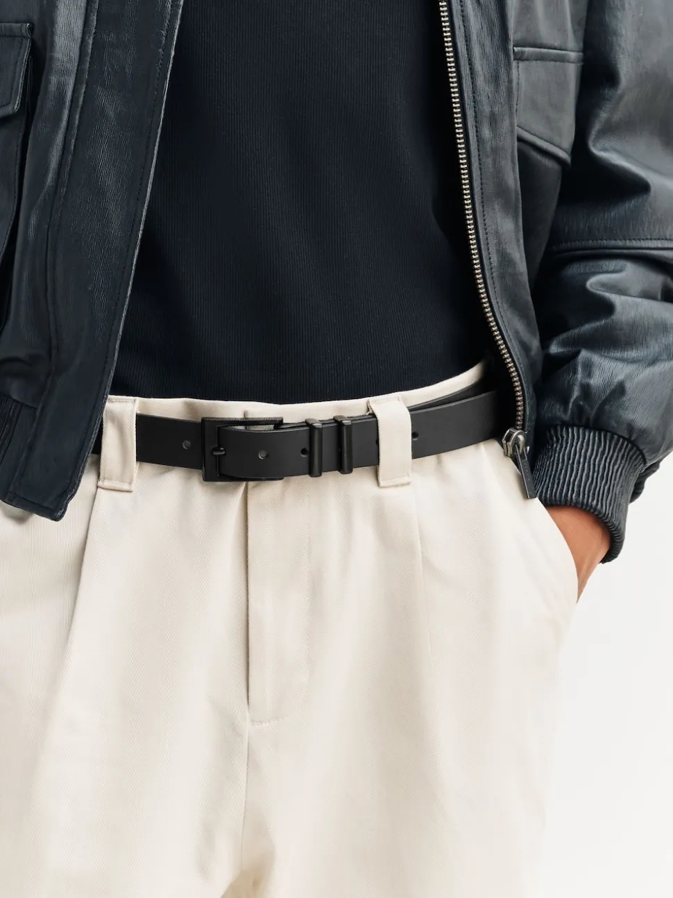 Black Formal Leather Belt